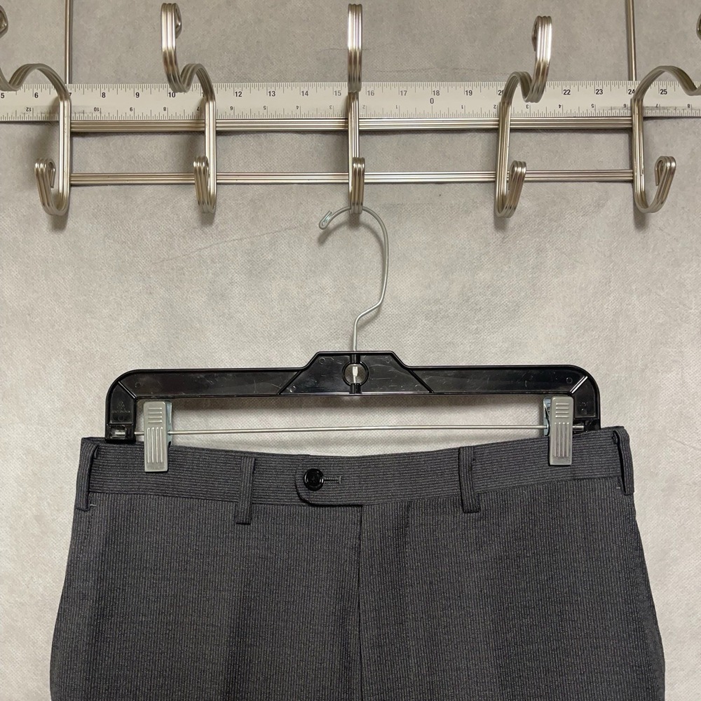 Indochino Pants Men's 30X30 Gray Academia Micro-Striped Slacks Trousers Hybrid